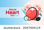 world heart day on september 29 ... | Shutterstock .eps vector #2047404119
