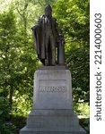 Small photo of New York, NY, USA - June 6, 2022: Samuel Finley Breese Morse statue by Byron M. Pickett (1871) in Central Park.