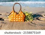 Wicker Bag With Yellow...