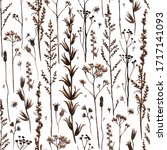 seamless pattern with meadow... | Shutterstock . vector #1717141093