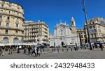 Small photo of Marseille, France - October 02, 2023. Capturing the essence of a Marseille, vibrant streets bustle with life amidst historic architecture, while the bustling port hosts cargo and cruise ships.