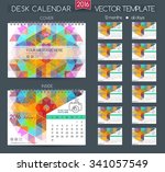 design desk calendar 2016.... | Shutterstock .eps vector #341057549