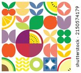 geometric summer fresh fruit... | Shutterstock .eps vector #2150574179