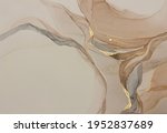 Abstract Beige Art With Gold  ...