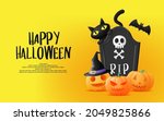 happy halloween banner art... | Shutterstock .eps vector #2049825866