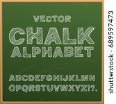 chalk hand drawing alphabet ... | Shutterstock .eps vector #689597473
