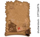 illustration of  pirate scroll... | Shutterstock .eps vector #197266976