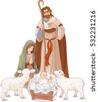 Mary, Joseph, and Jesus vector clipart image - Free stock photo ...