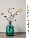 Turquoise Glass Vase With...