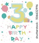 birthday anniversary number.... | Shutterstock .eps vector #506632996