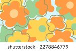 Small photo of 70s flower power pattern for backgrounds.