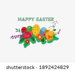 easter greeting card with... | Shutterstock .eps vector #1892424829
