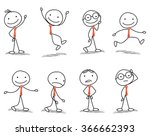 stick man with different poses of walking, jumping, thinking, running and standing