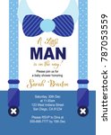 baby boy shower invitation card | Shutterstock .eps vector #787053559