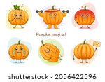 cute pumpkin characters set... | Shutterstock .eps vector #2056422596