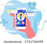 online medicine concept vector... | Shutterstock .eps vector #1721736499
