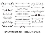 vector dividers calligraphic... | Shutterstock .eps vector #583071436