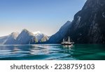 Small photo of World famlous Fiord of Milford Sound in South Island of New Zealand. This Fiord is located in Fiordland National park.