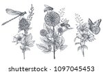 set of three vector floral... | Shutterstock .eps vector #1097045453