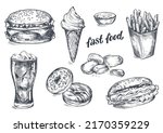 hand drawn vector set of fast... | Shutterstock .eps vector #2170359229
