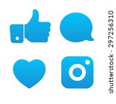 beautiful social icons buttons... | Shutterstock .eps vector #297256310