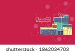  retro style christmas card... | Shutterstock .eps vector #1862034703