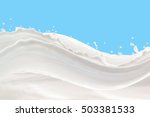 Milk Splash On blue background

