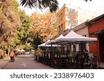 Small photo of Santiago, Chile - June 08, 2023: Lastarria neighborhood in the city center, a place known for its restaurants, bars and street market.