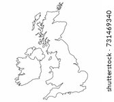 United Kingdom Map Outline...