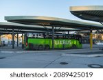 Small photo of Berlin 2021: The Central Bus Station (ZOB Berlin) at the Funkturm is used exclusively for long-distance bus services and is an important point for domestic and international long-distance bus services