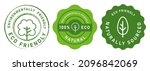 Eco friendly naturally sourced 100% eco environmentally friendly stamp symbol seal tree icon green sticker
