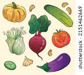 vegetables vector background.... | Shutterstock .eps vector #2151462669