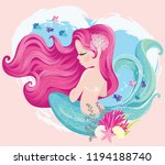 cute little mermaid... | Shutterstock .eps vector #1194188740
