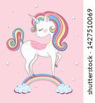  beautiful unicorn with rainbow ... | Shutterstock .eps vector #1427510069