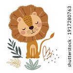 wildlife animals. cute lion... | Shutterstock .eps vector #1917280763