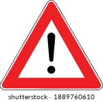 street danger sign. road... | Shutterstock .eps vector #1889760610