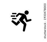  running man icon black white | Shutterstock .eps vector #1933478003