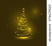 yellow christmas tree made of... | Shutterstock .eps vector #476629810