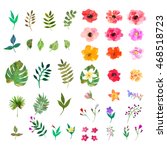 vector floral set. colorful... | Shutterstock .eps vector #468518723