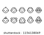 line icons of people of... | Shutterstock .eps vector #1156138069