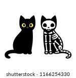 Cartoon Black Cat Drawing With...