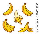 Set Of Cartoon Banana Drawings  ...