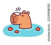 Cute Cartoon Capybara In...