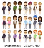 set of diverse business people... | Shutterstock .eps vector #281240780