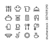 set of clean line icons of... | Shutterstock . vector #307459190
