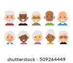 old people cartoon avatars set. ... | Shutterstock .eps vector #509264449