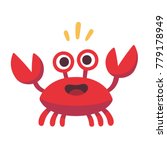 Cute Cartoon Red Crab Drawing....