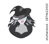 Witch Vector On White...