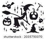 collection hand drawn black and ... | Shutterstock .eps vector #2035750370