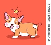 cute corgi puppy. vector... | Shutterstock .eps vector #2035750373